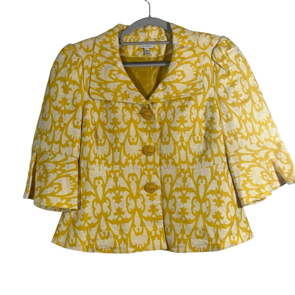 Semantiks Yellow Patterned Blazer